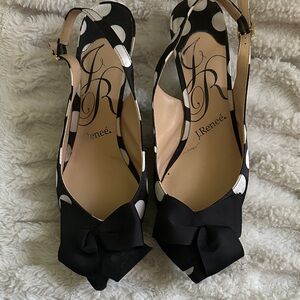 J.Renee Black and White Polka Dot Heels